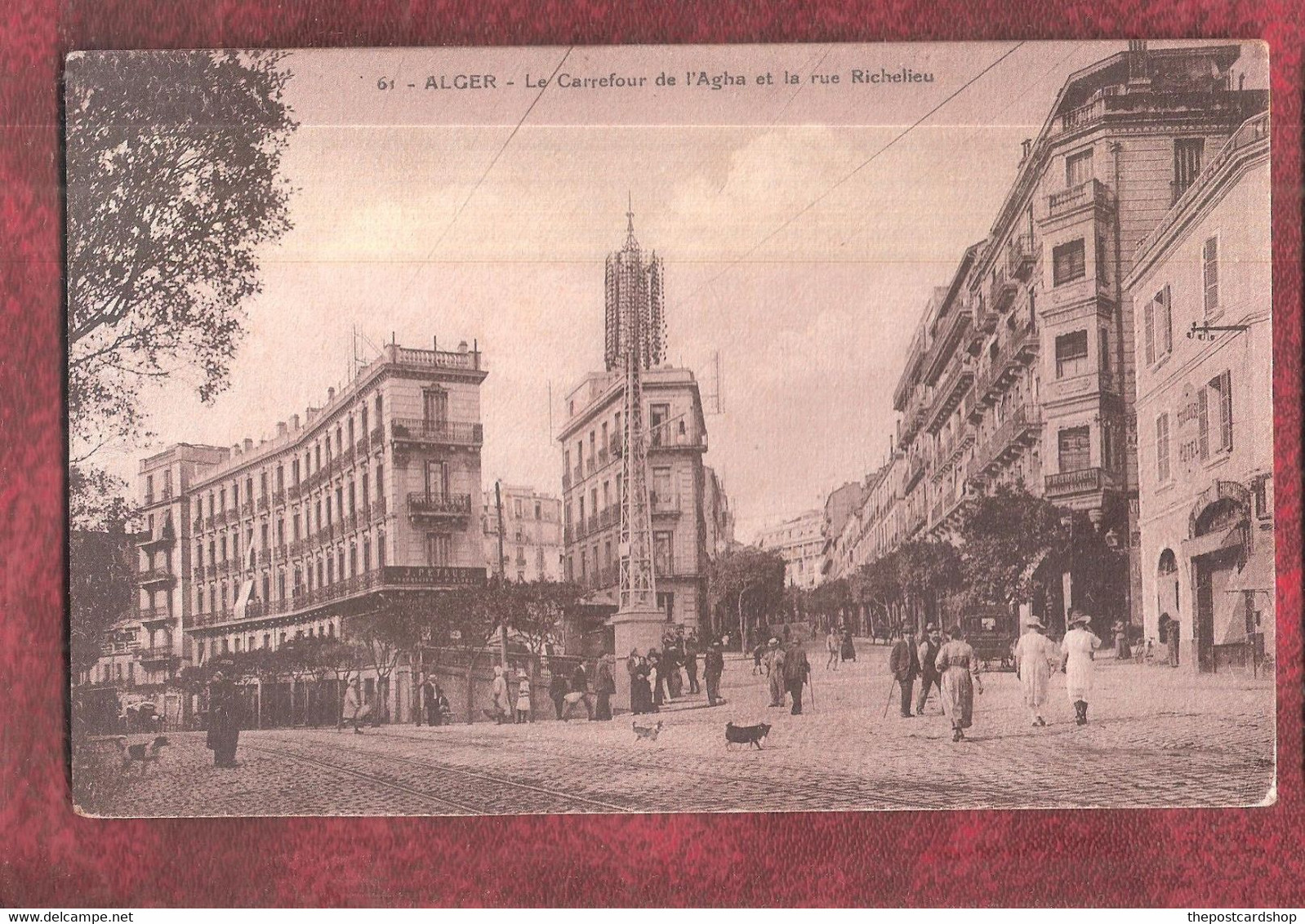 ALGER - CARREFOUR DE L'AGHA ET LA RUE RICHELIEU UNUSUAL - RARE - UNUSED - Algiers