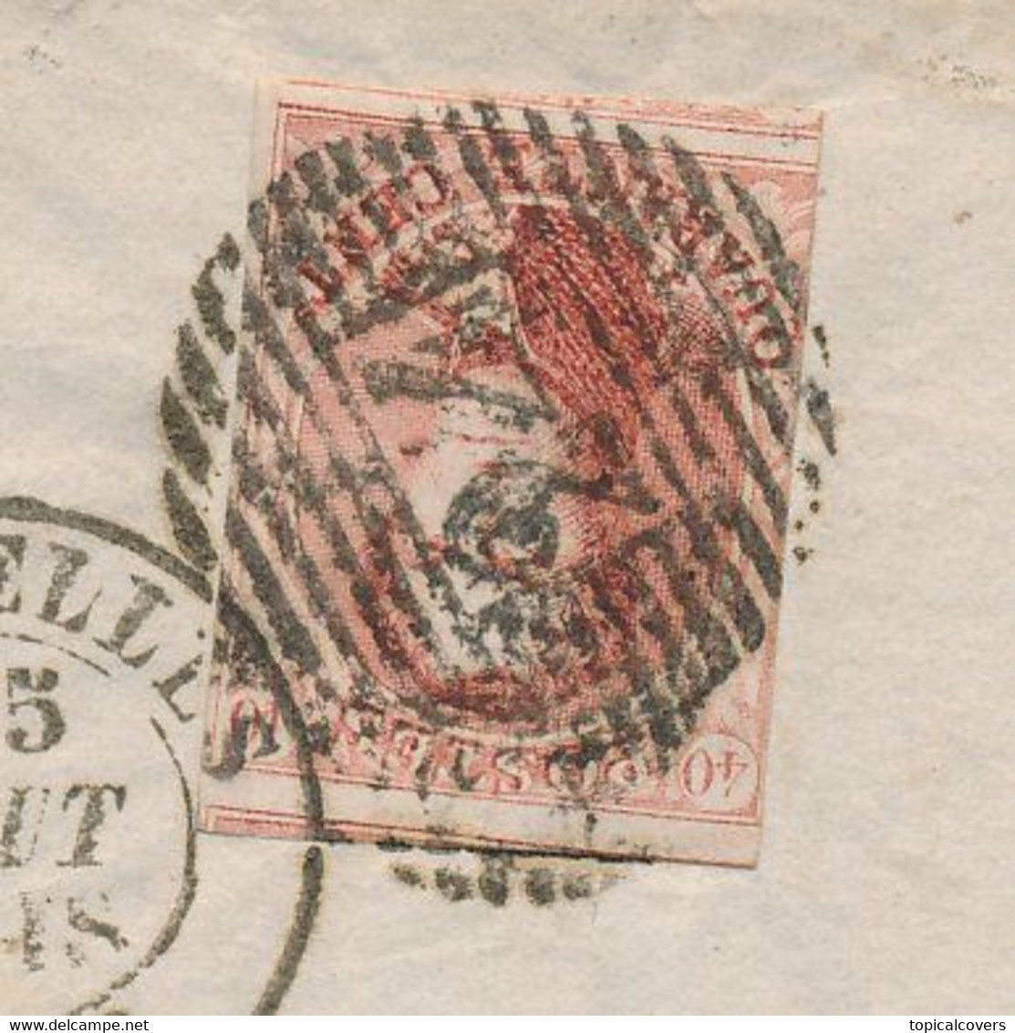 Complete Folded Letter Brussel Belgium - Den Driesch / Voerendaal / Heerlen The Netherlands 1859 - 1849-1865 Medallones (Otros)