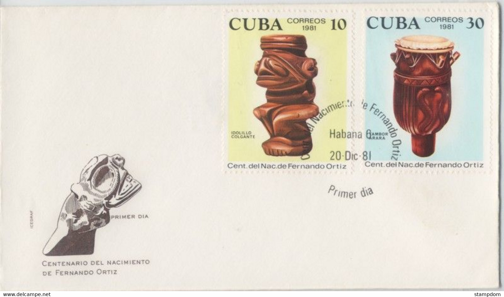 CUBA 1981 Fernando Ortiz Set In  2 FDC  @D2336 - Briefe U. Dokumente