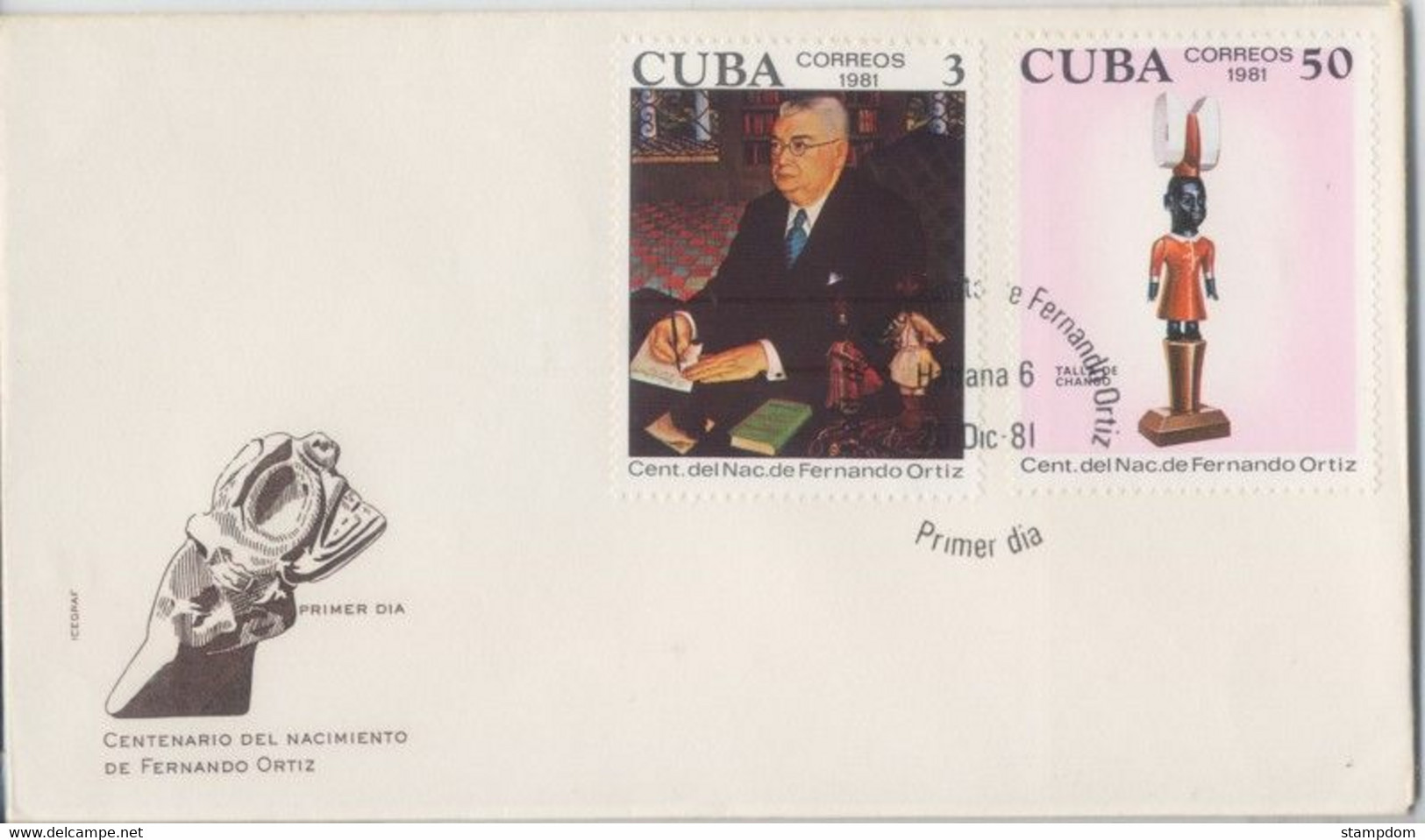 CUBA 1981 Fernando Ortiz Set In  2 FDC  @D2336 - Brieven En Documenten