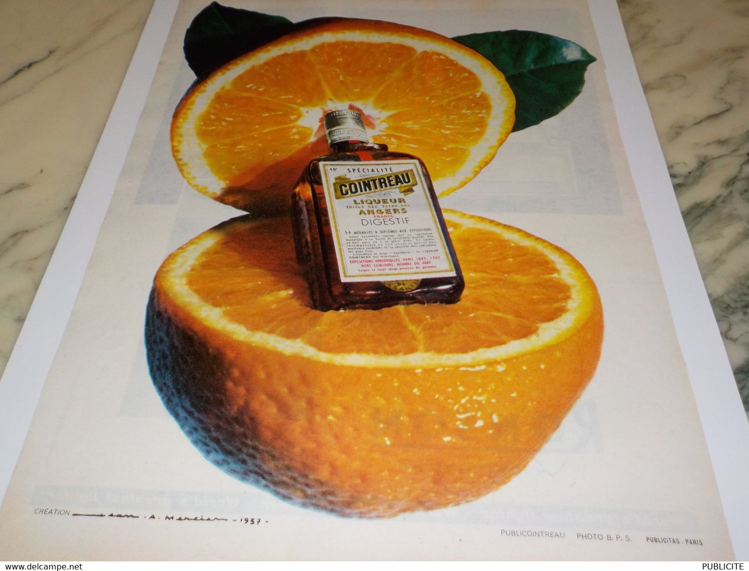 ANCIENNE PUBLICITE LIQUEUR COINTREAU DIGESTIF 1959 - Alcools