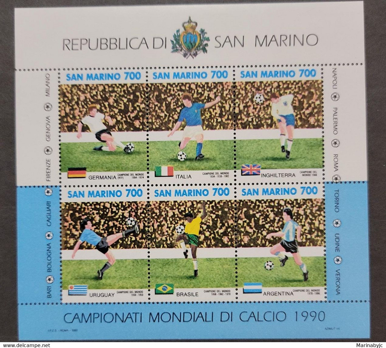 SO) 1990, SAN MARINO, SOCCER WORLD CUP, SPORTS - Autres & Non Classés