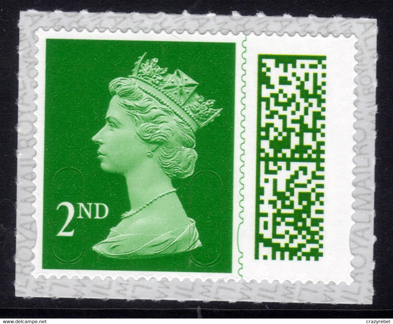 GB 2022 QE2 2nd Green New Barcoded Machin Umm ( T434 ) - Série 'Machin'