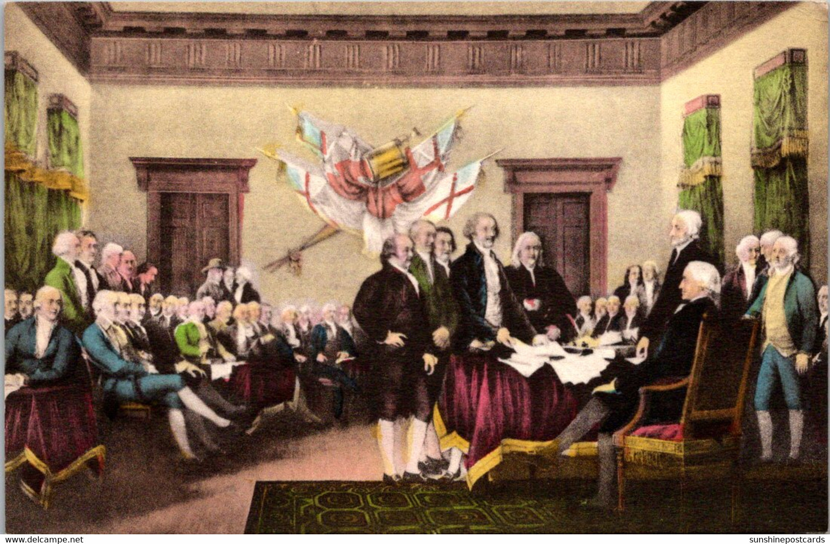 History The Signing Of Declaration Of Independence Of The United States Of America Handcolored Albertype - Histoire