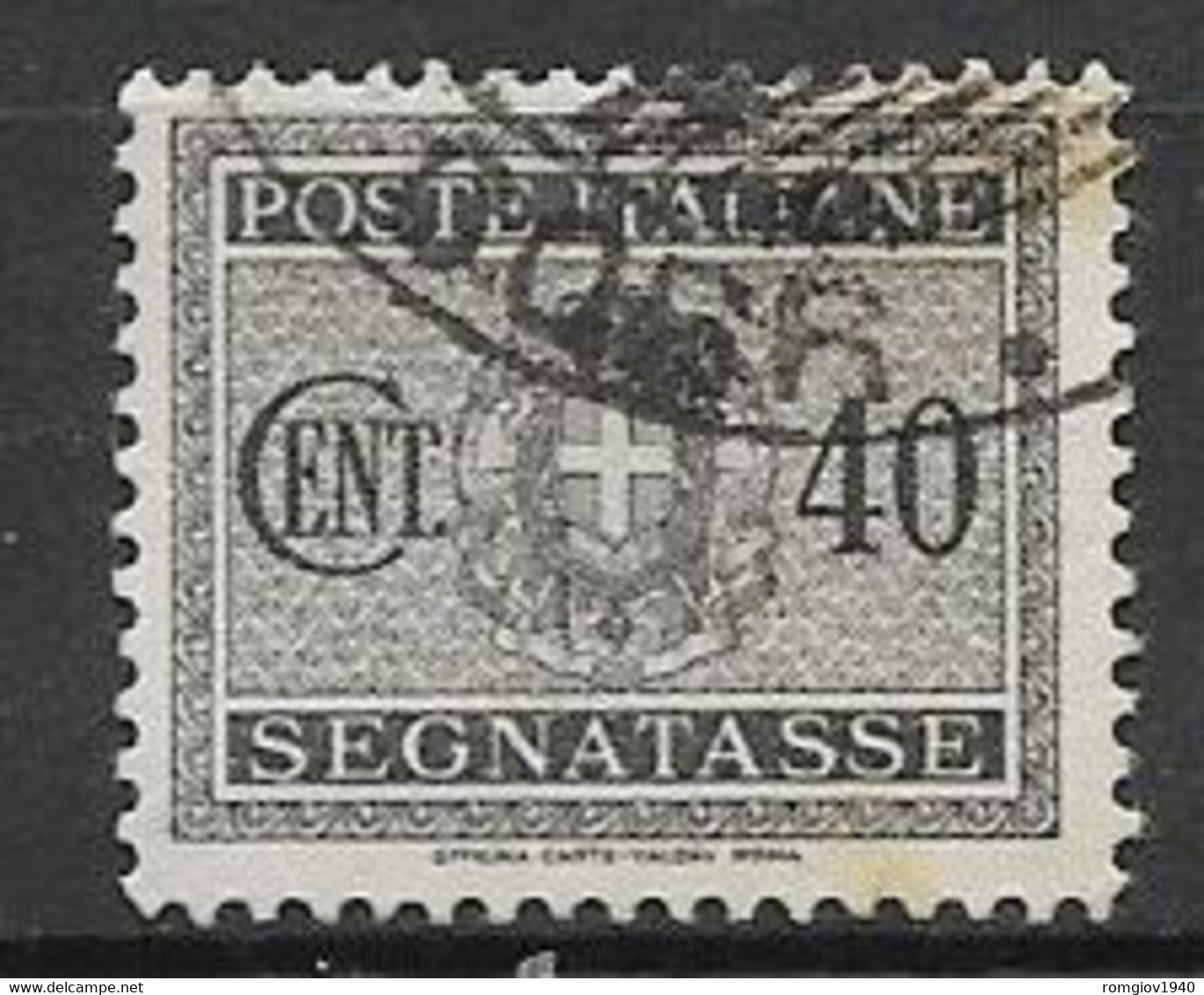 REGNO D'ITALIA 1934 SEGNATASSE STEMMA CON FASCI SASS. 39 USATO VF - Segnatasse