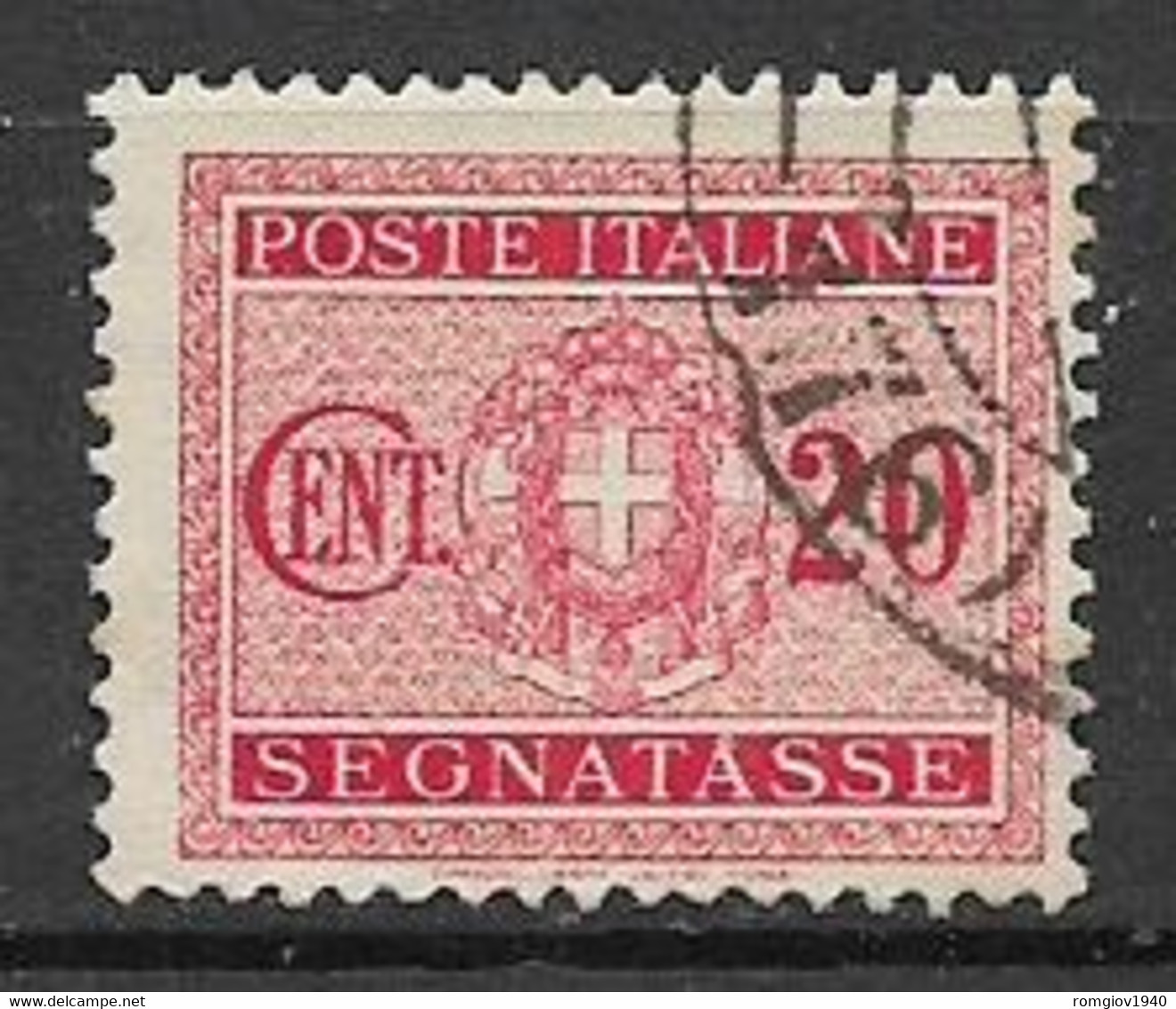 REGNO D'ITALIA 1934 SEGNATASSE STEMMA CON FASCI SASS. 36 USATO VF - Segnatasse