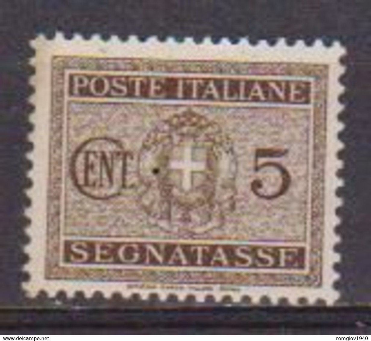 REGNO D'ITALIA 1934 SEGNATASSE STEMMA CON FASCI SASS. 34 MLH VF - Segnatasse