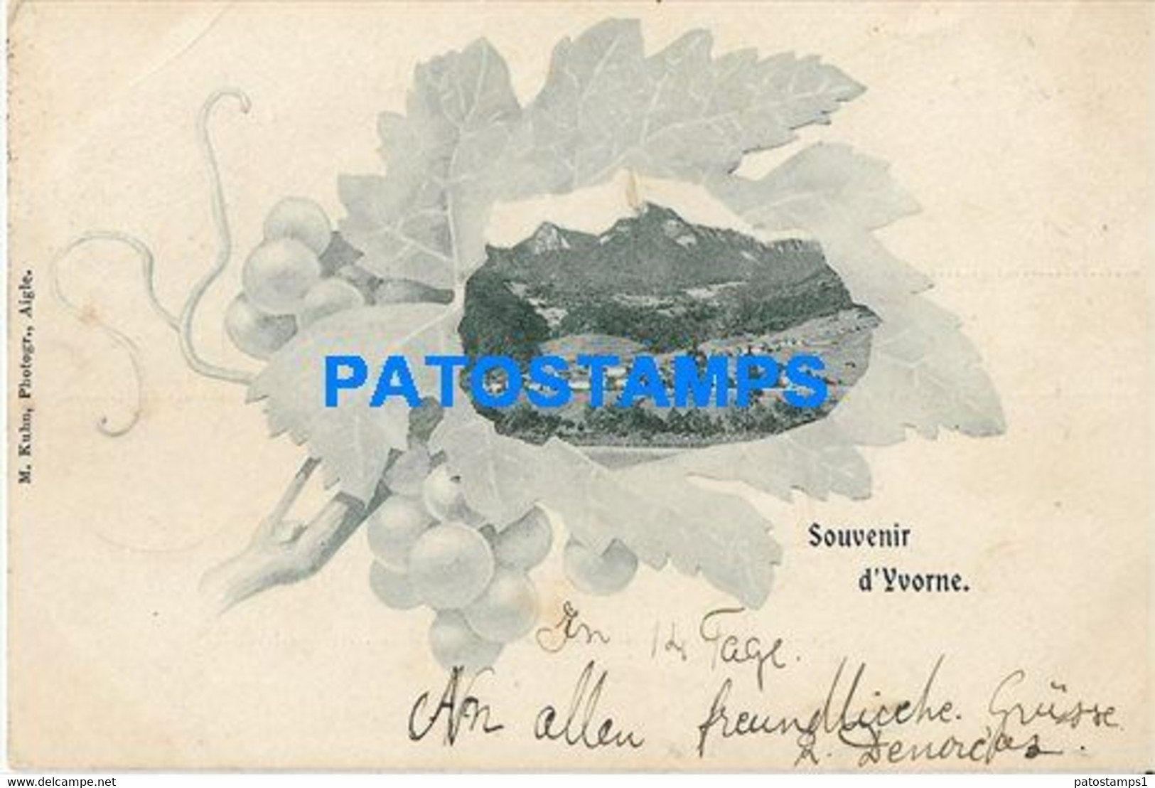 185297 SWITZERLAND D'YVORNE ART & VIEW PARTIAL CIRCULATED TO ZÜRICH POSTAL POSTCARD - Yvorne