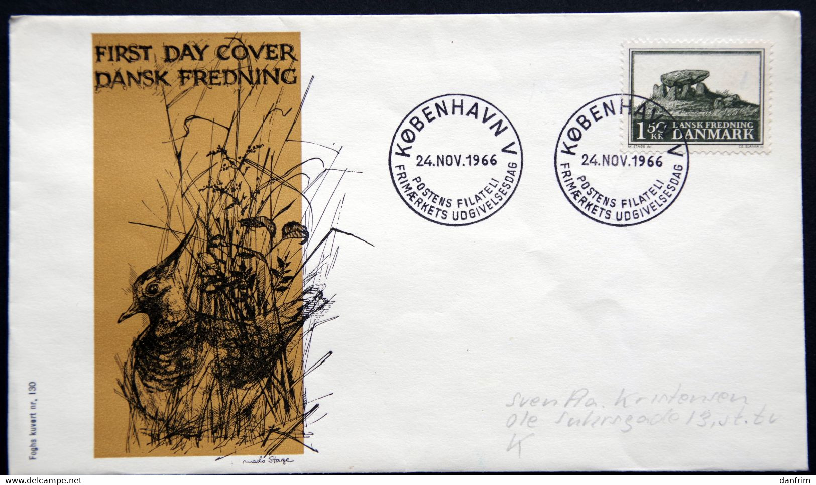 Denmark 1966 Cz.Slania  FDC MiNr.448 Conservation Series(lot Ks) Barrow / Brouette / Karren/ Carretilla - FDC