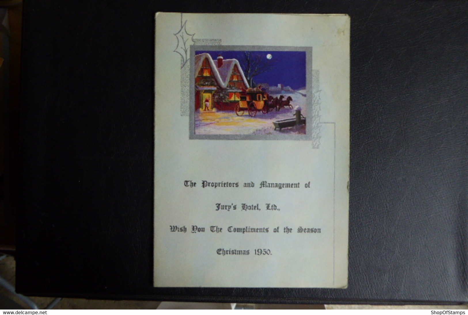 JURI HOTEL 1950 CHRISTMAS MENU - Other & Unclassified