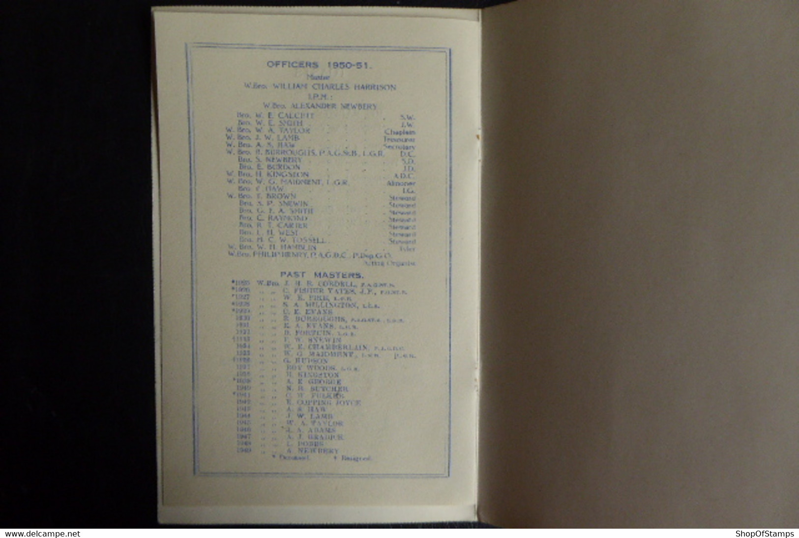 PORCHWAY LODGE N0-4675 1951 PROGRAM - Autres & Non Classés