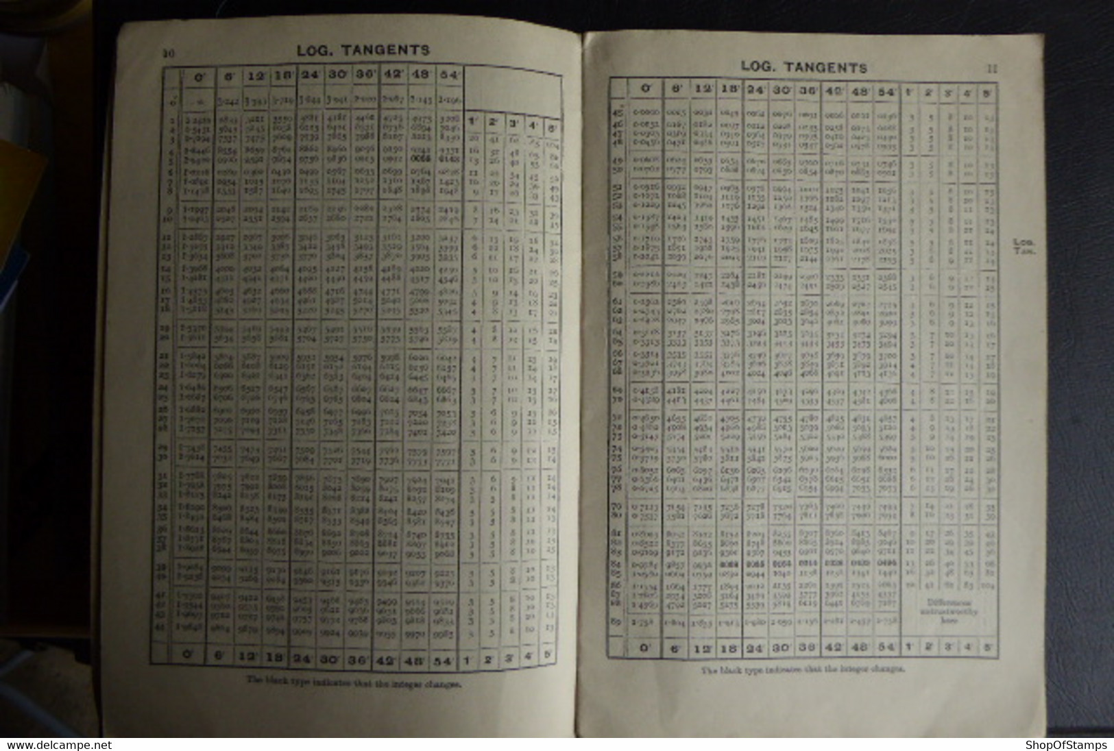 BOOK: FOUR FIGURE TABLES, HMS VERNON STAMP - Andere & Zonder Classificatie