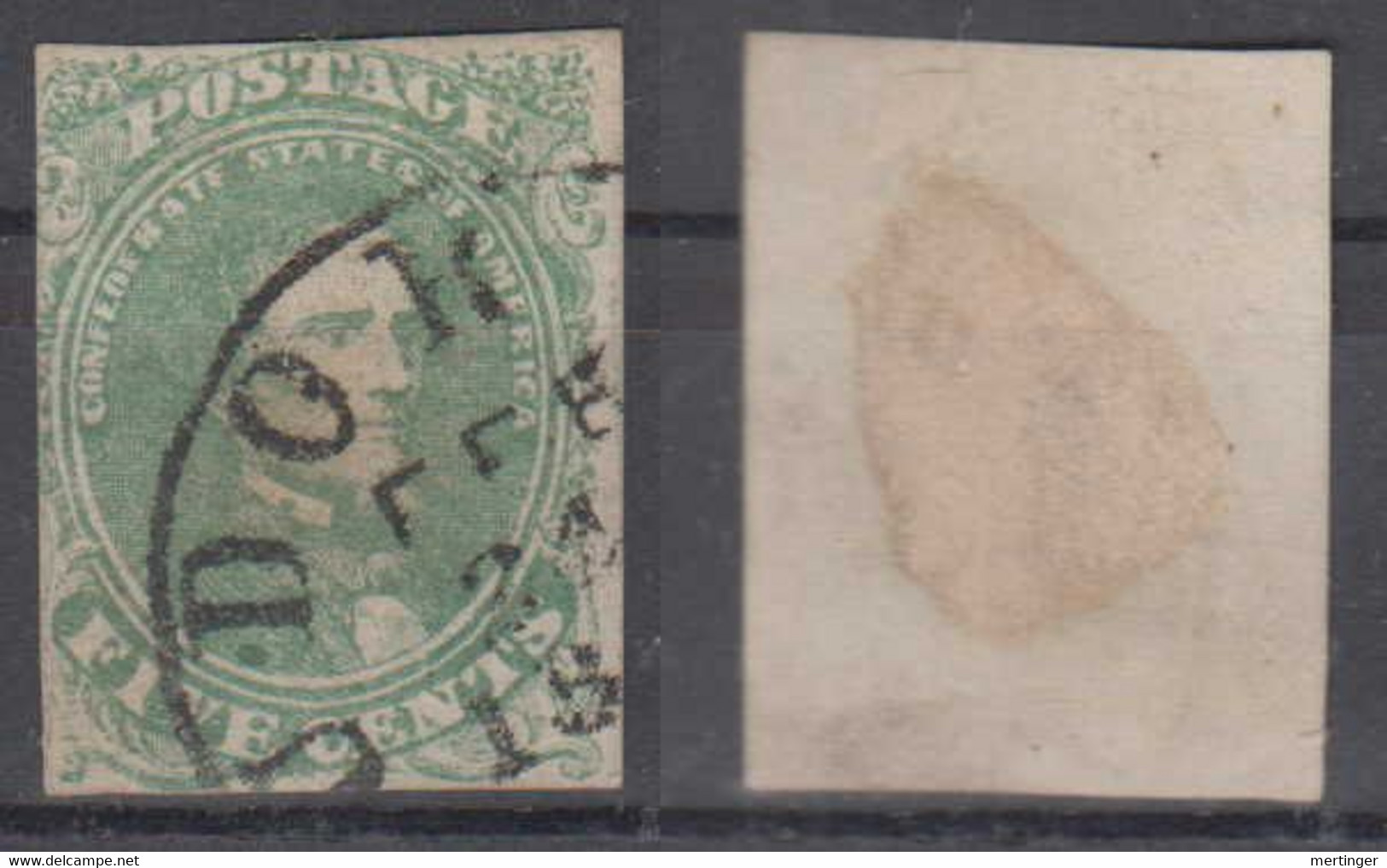 CSA Confederate States Mi# 1 Used 5c 1861 - 1861-65 Confederate States