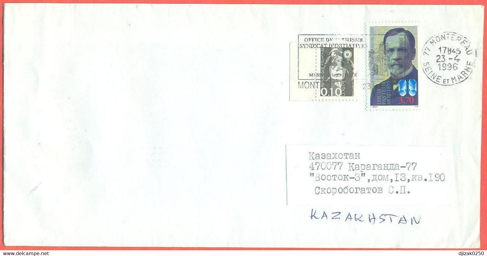 France 1996. The Envelope Passed Through The Mail. - Louis Pasteur
