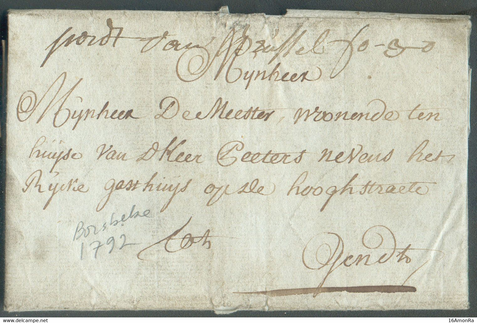 LAC De BORSBEKE (BORSBEEK) Le 5 Novembre 1792 + (manuscrit) Port Van Brussel Fco 3-0 Vers Gand.   TB   - 19309 - 1714-1794 (Paises Bajos Austriacos)