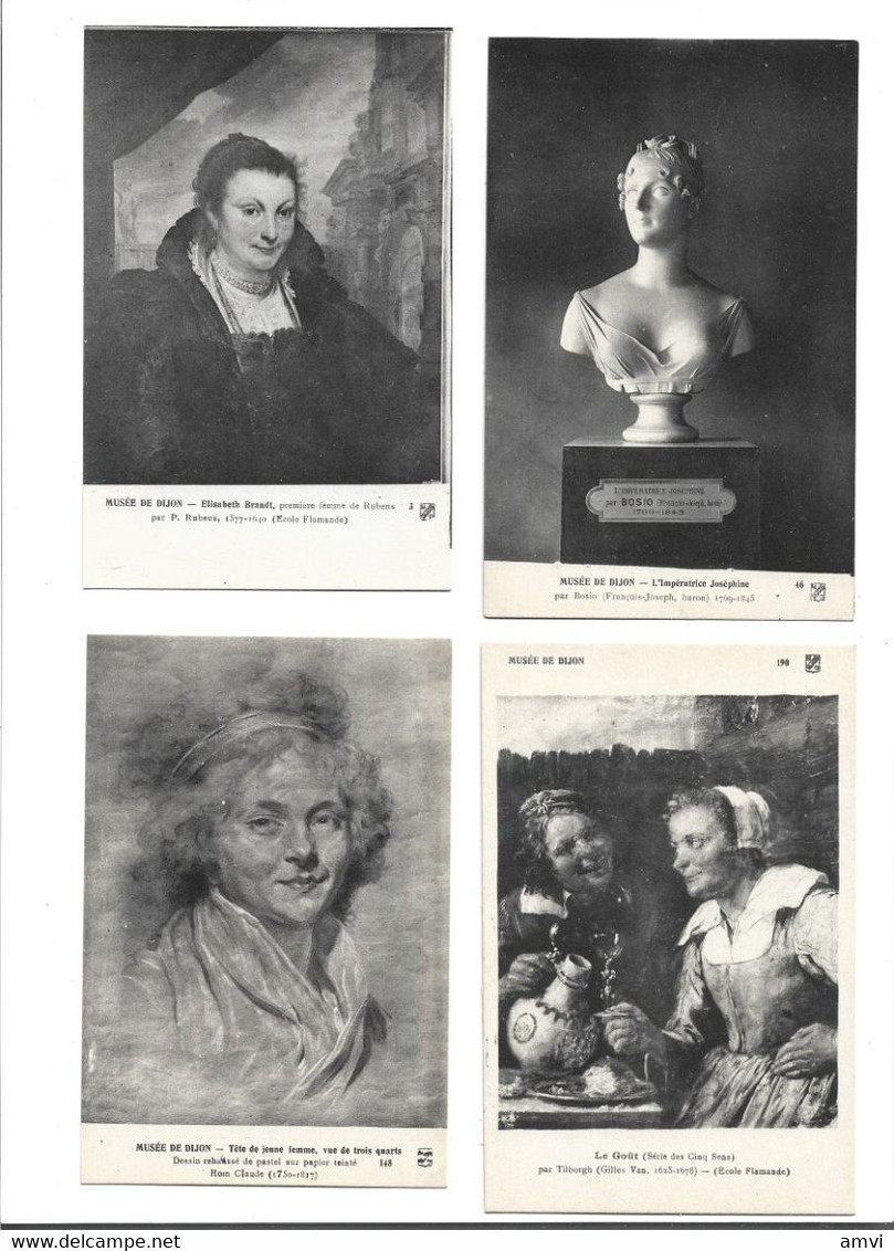 22- 4 - 987 Musée De Dijon 4 Cartes Josephine Elisabeth Brandt Tilborgh Hoin.. - Dijon