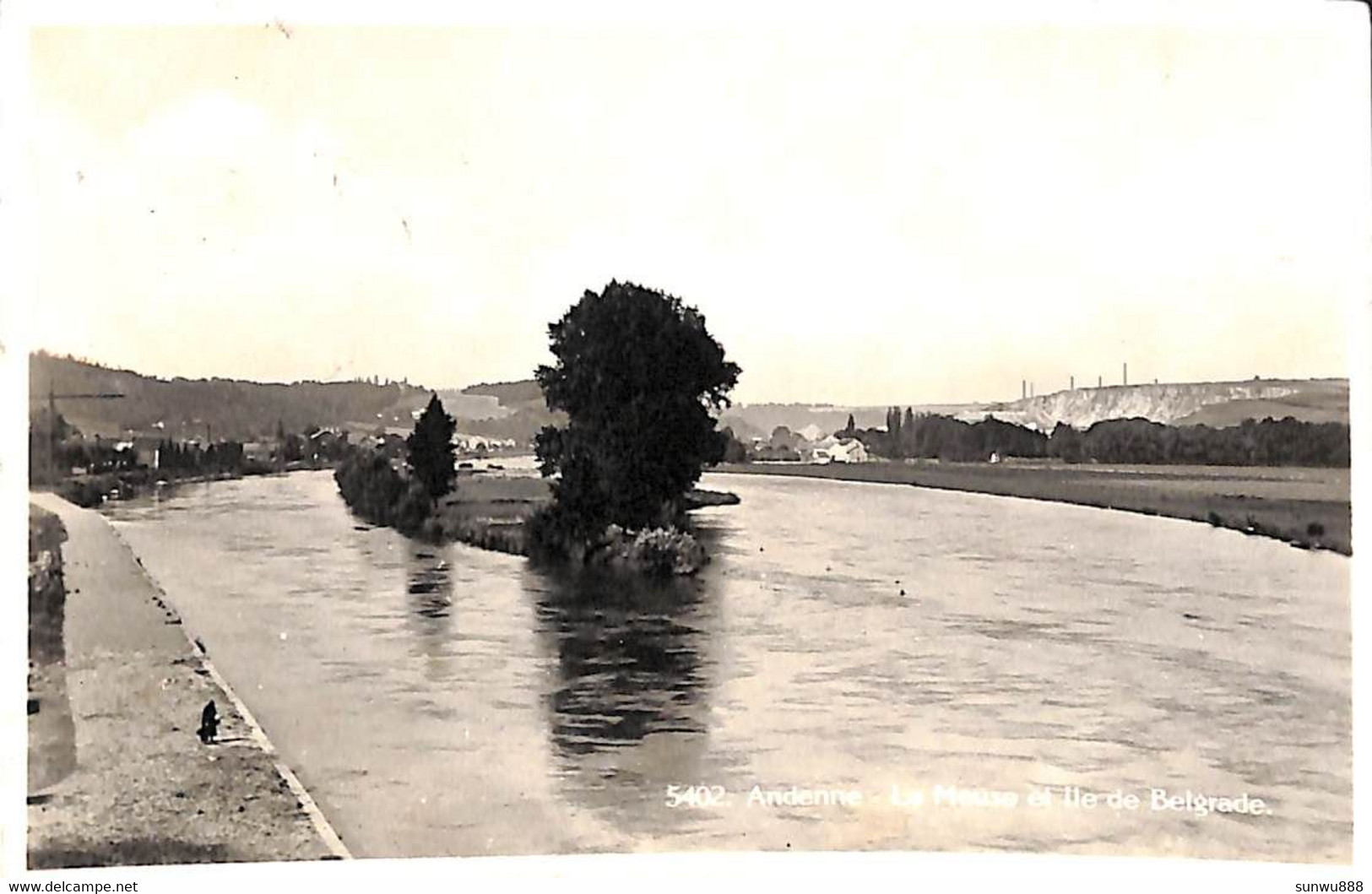 Andenne - La Meuse Et Ile De Belgrade (Belga Phot + Cheminées Dumont) - Andenne