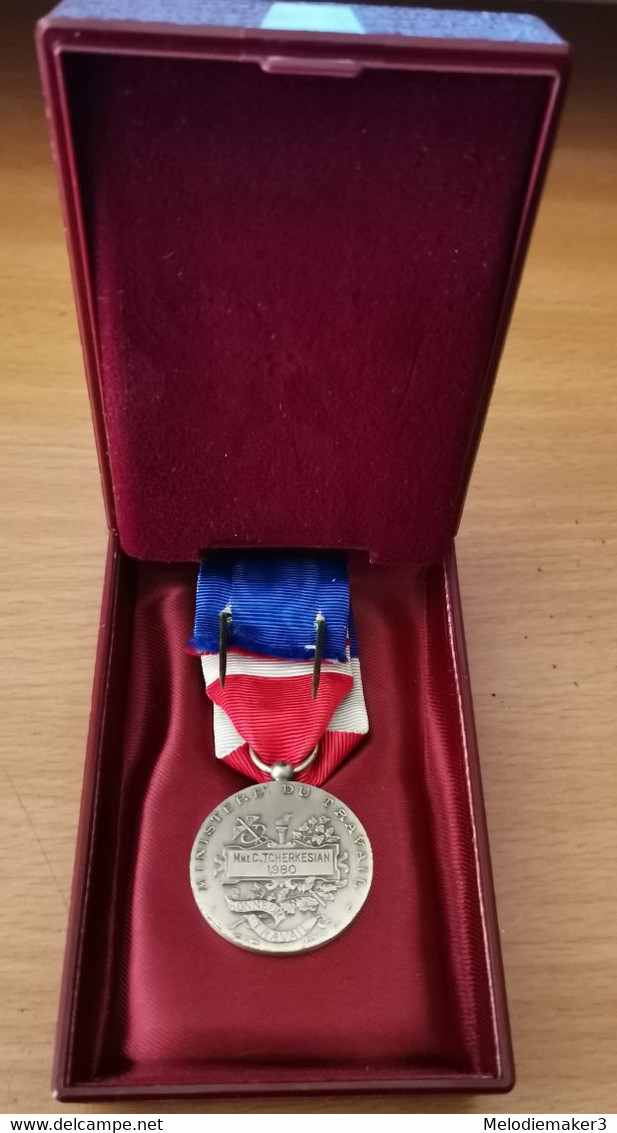 Médaille Du Travail Argent De 1980 - Professionnels / De Société