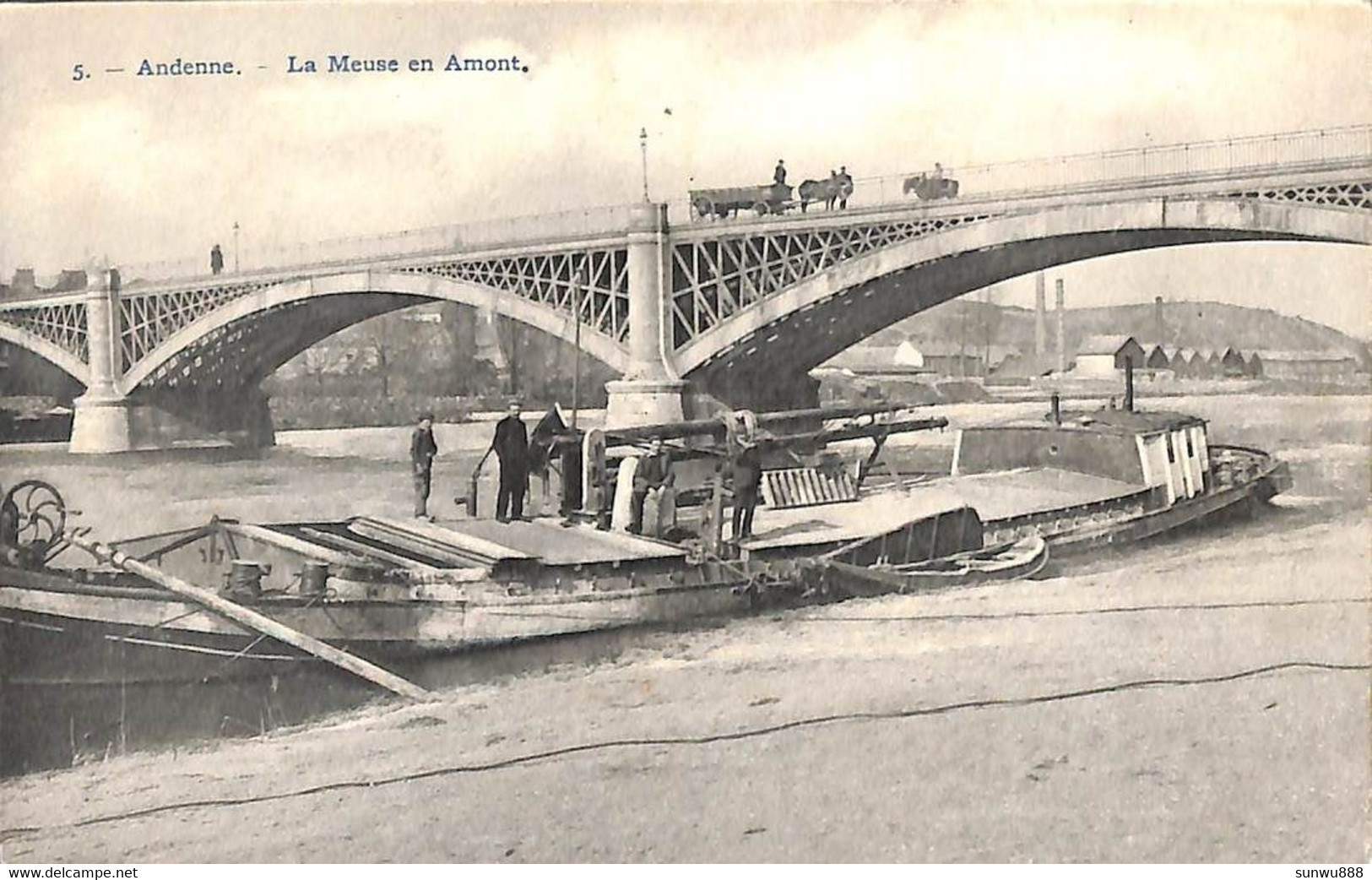 Andenne - La Meuse En Amont (animée Péniche) - Andenne