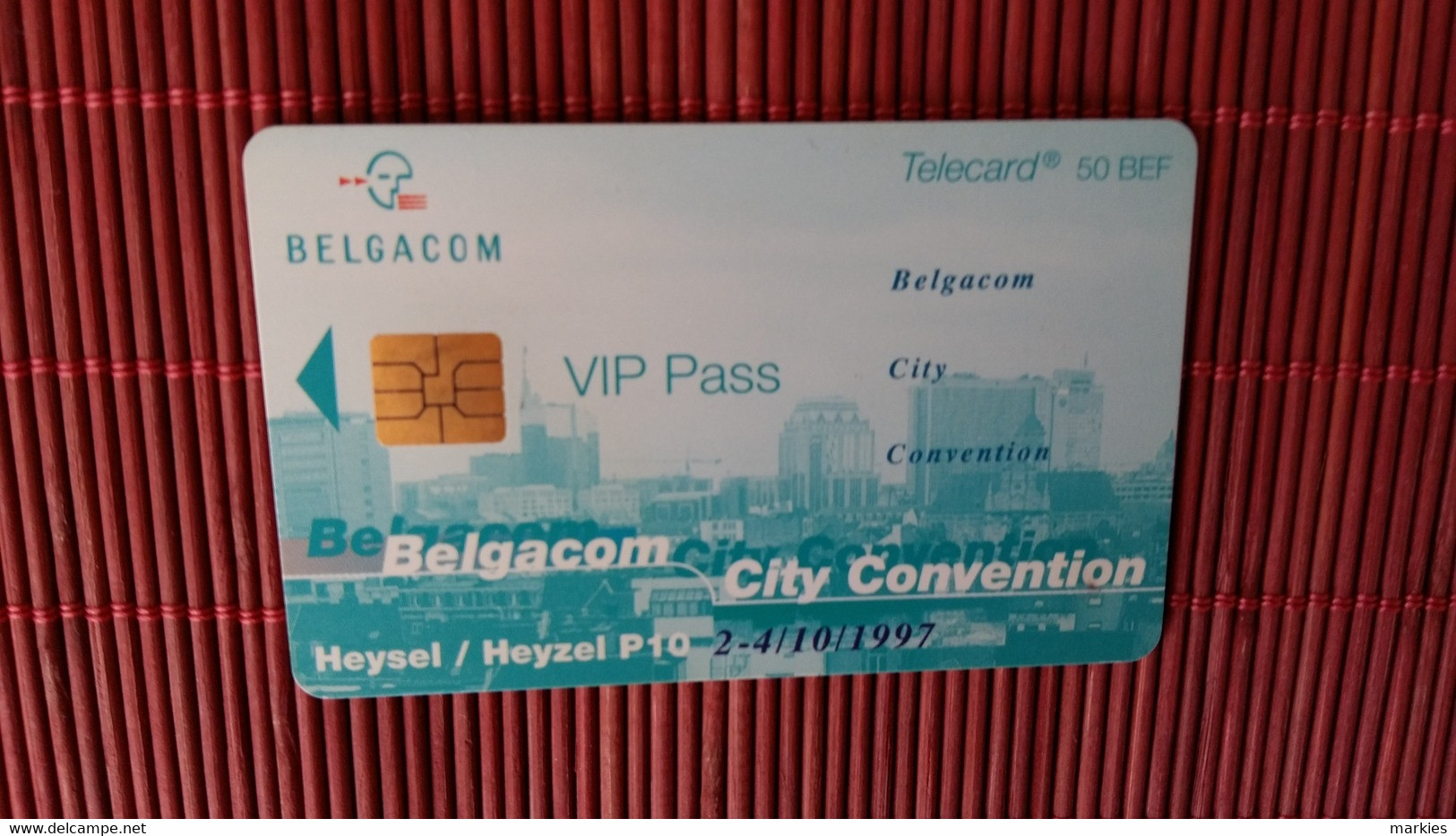 First Private Phonecard City Convention Belgacom Used Rare - With Chip