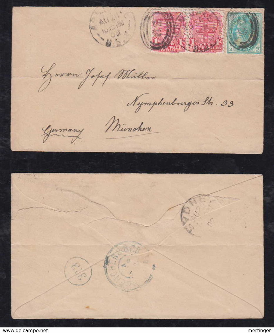 New South Wales Australia 1902 Cover ARMIDALE X MUNICH Germany Bavaria - Lettres & Documents