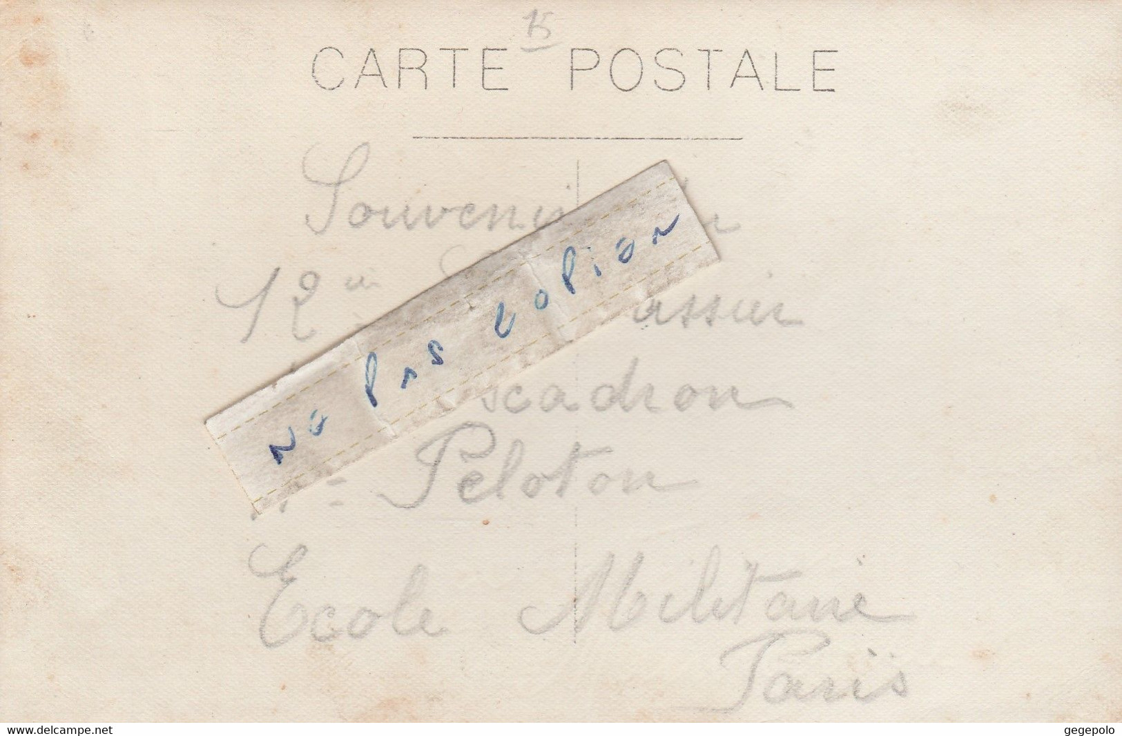 ECOLE MILITAIRE - Souvenir Du 12ème Cuirassier - 4ème Escadron - 4ème Peloton  ( Carte Photo ) - Formación, Escuelas Y Universidades