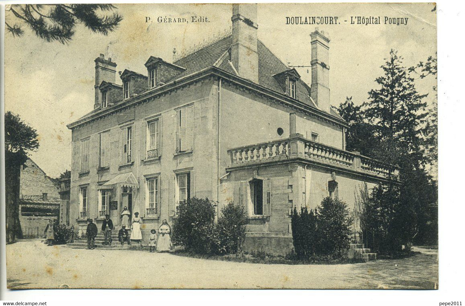 CPA 52 DOULAINCOURT Hôpital Pougny Bâtiments Animation Vue Peu Commune 1914 - Doulaincourt