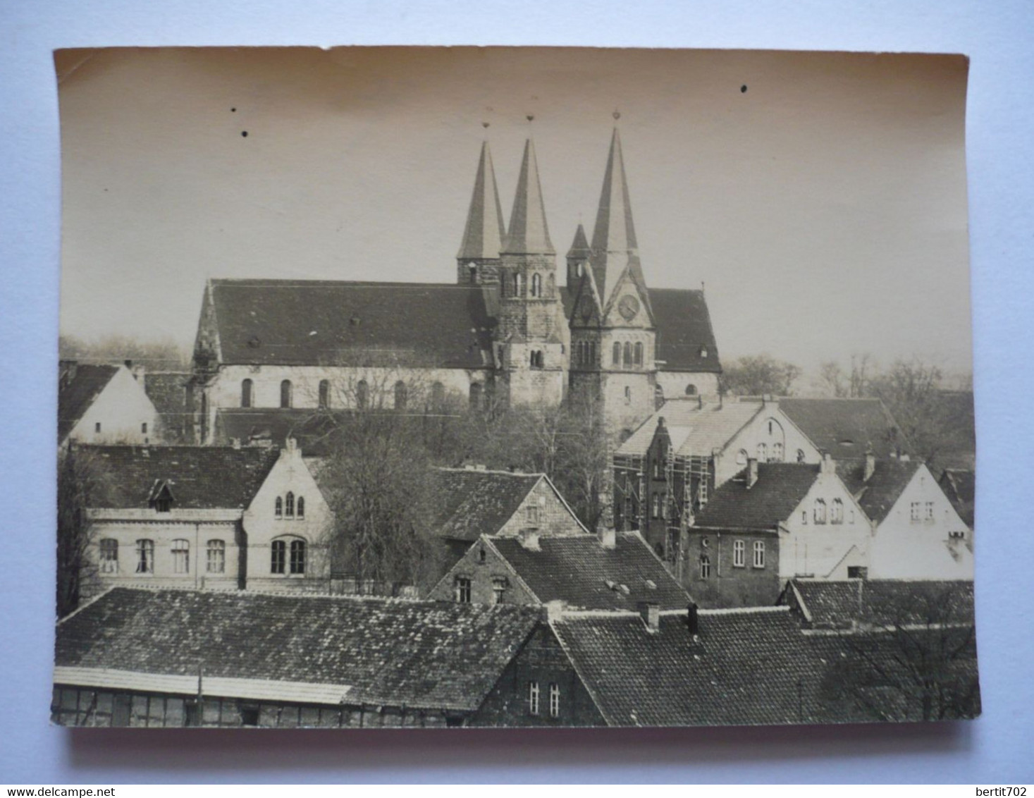 CARTE- PHOTO  150 X 105 -   CATHEDRALE NON IDENTIFIEE - FOTO HORNHAUSEN REG Nr  IV 16  7 - Oschersleben