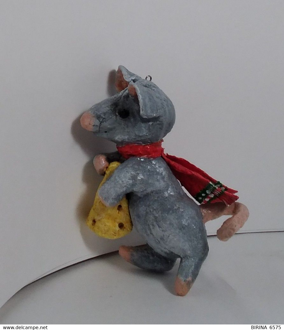 Christmas Tree Toy. Rat Shurik. From Cotton. 10 Cm. New Year. Christmas. Handmade. - Decorative Items