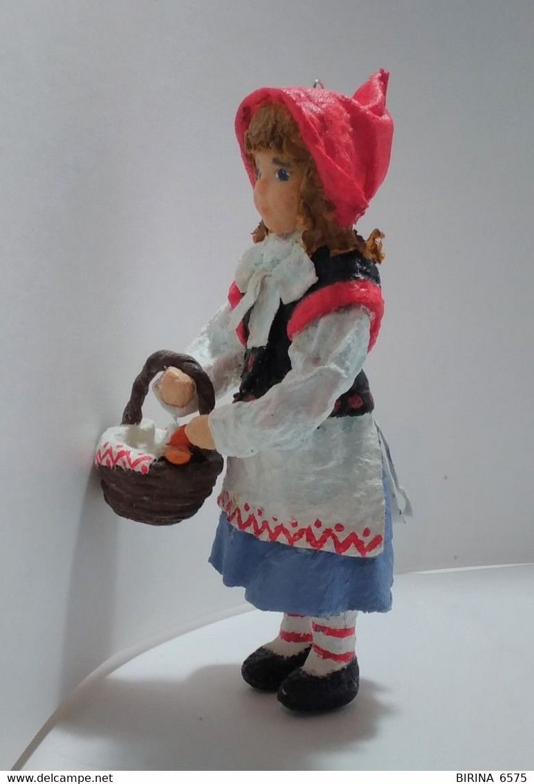 Christmas Tree Toy. Red Riding Hood. From Cotton. 14 Cm. New Year. Christmas. Handmade. - Décoration De Noël