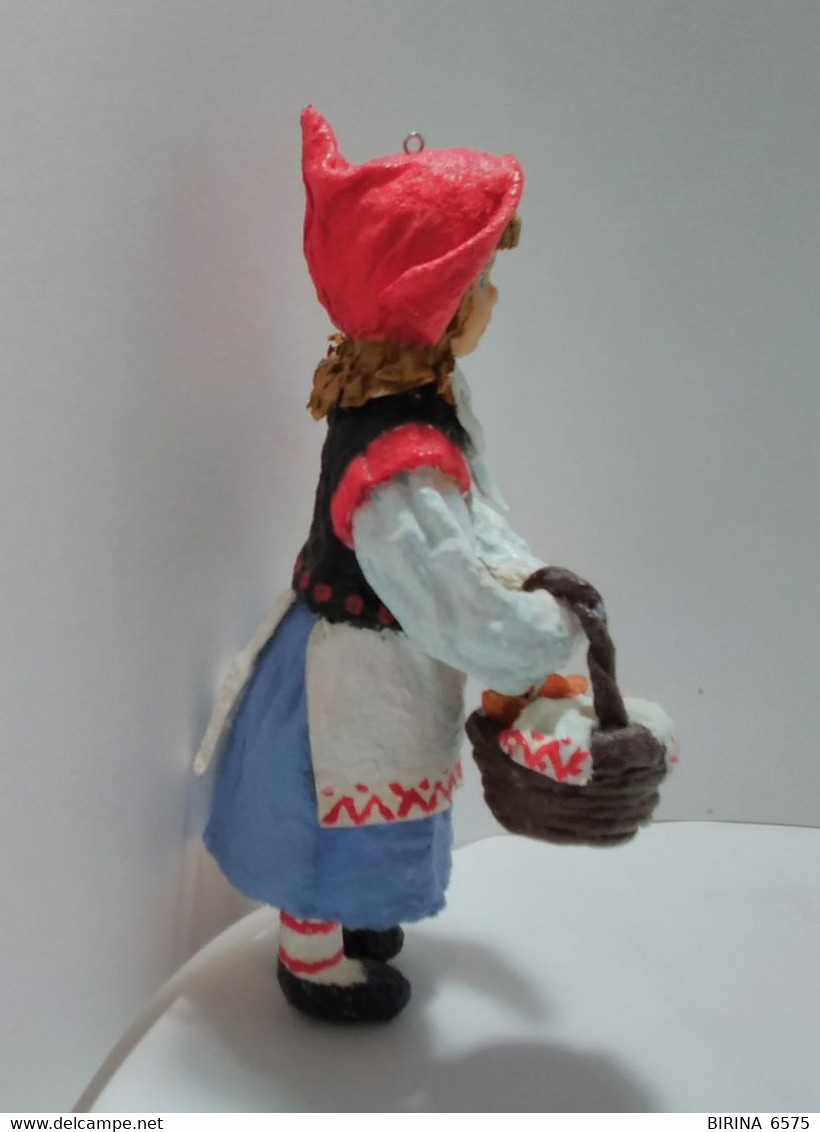 Christmas Tree Toy. Red Riding Hood. From Cotton. 14 Cm. New Year. Christmas. Handmade. - Decorative Items