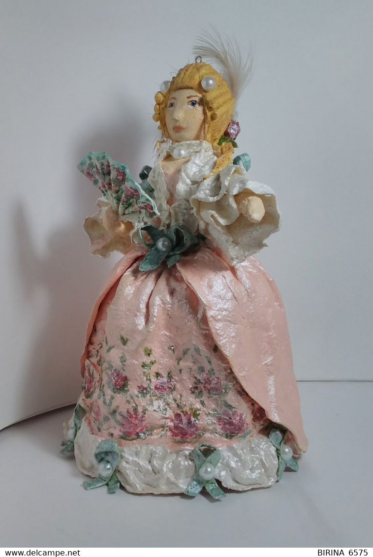 Christmas tree toy. Lady. From cotton. 16,5 cm. New Year. Christmas. Handmade.