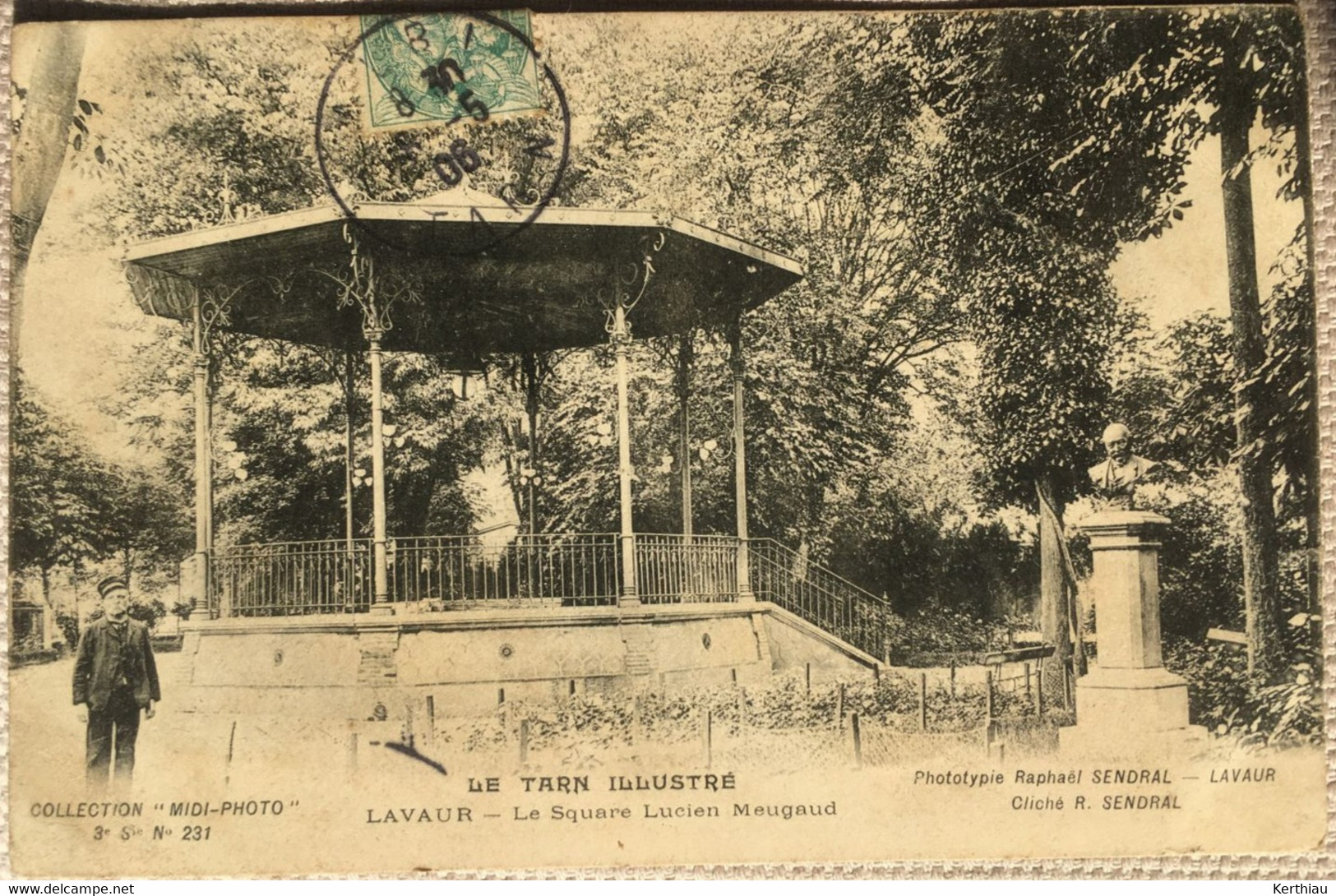 RARE - Lavaur - Le Square Lucien Meugaud - Animée - Collection Midi-photo. Circulée 1906. - Lavaur