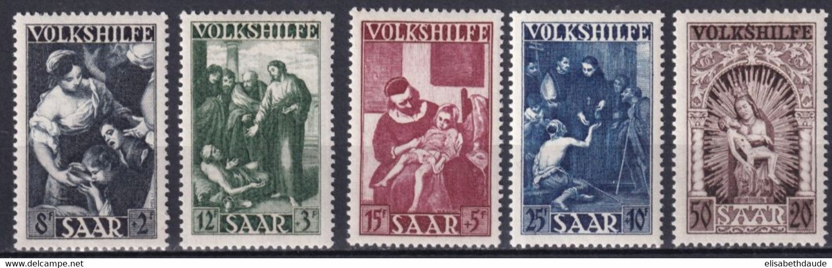 SAAR / SARRE - 1949 - SERIE COMPLETE YVERT N° 263/267 ** MNH - COTE = 130 EUR. - - Unused Stamps