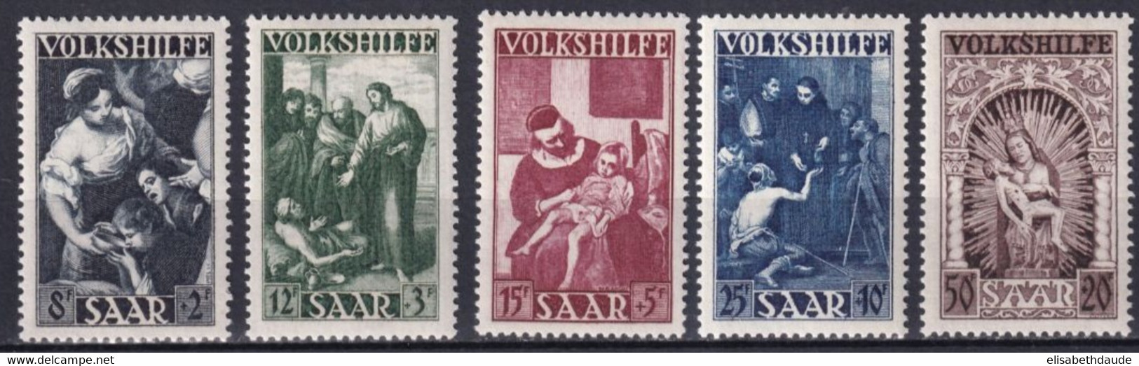 SAAR / SARRE - 1949 - SERIE COMPLETE YVERT N° 263/267 ** MNH - COTE = 130 EUR. - - Ungebraucht