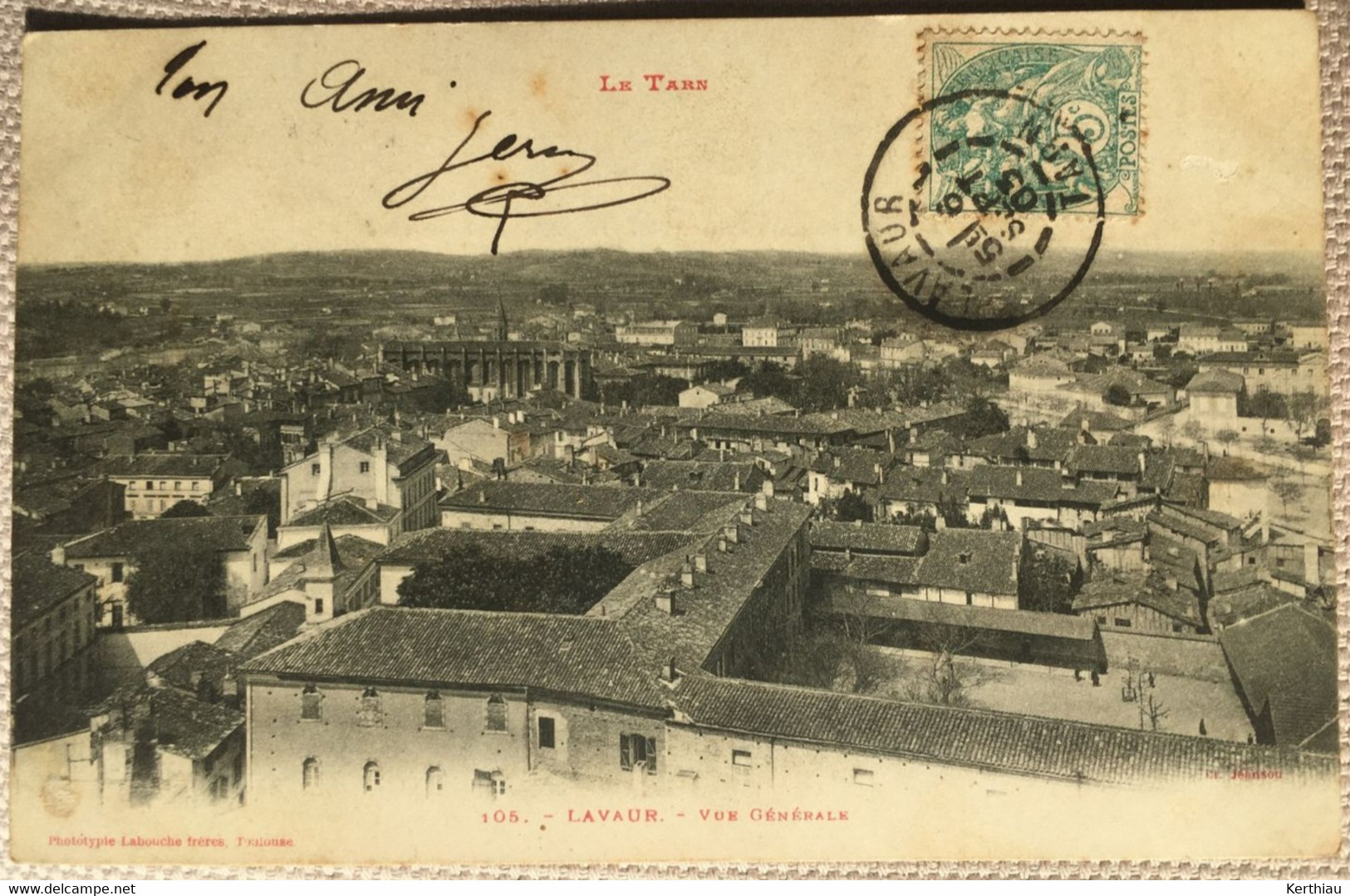 LAVAUR- 3 CPA : Vue Générale (PRECURSEUR 1903); Le Marché Couvert (circulée Années 1900); La Grand'rue (circulée 1905) - Lavaur