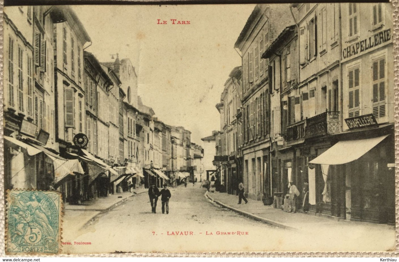 LAVAUR- 3 CPA : Vue Générale (PRECURSEUR 1903); Le Marché Couvert (circulée Années 1900); La Grand'rue (circulée 1905) - Lavaur