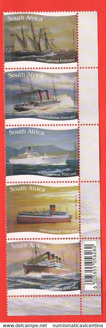 Sud Africa Navi Schips Diverse 2007 South Africa 5 Different Stamps Nuovi + Codice A Barre RSA - Ungebraucht