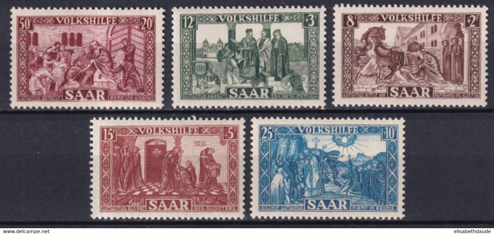 SAAR / SARRE - 1950 - YVERT N° 278/282 ** MNH - COTE = 80 EUR. - - Ongebruikt