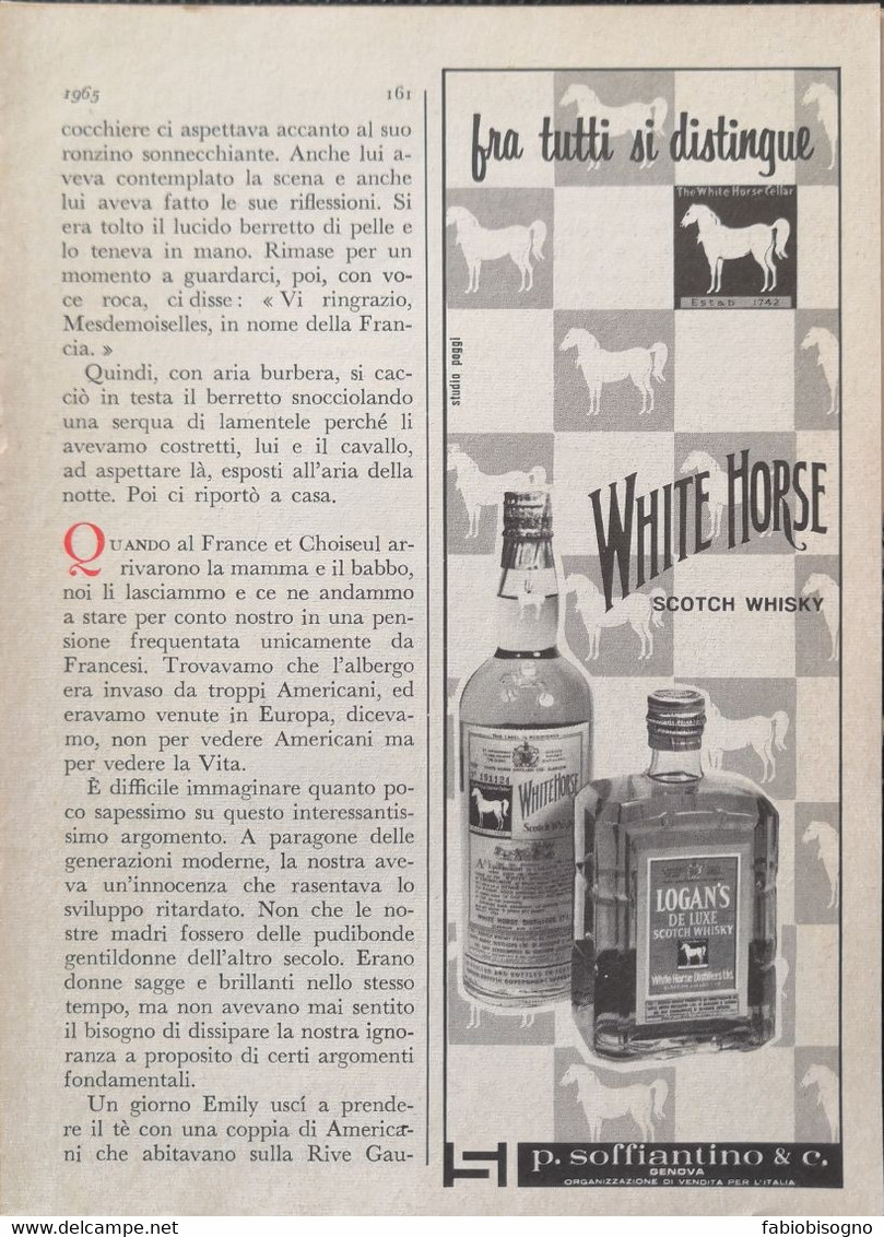 1965 - WHITE HORSE Scotch Whisky - 1 Pag. Pubblicità Cm. 13 X 18 - Alcoolici