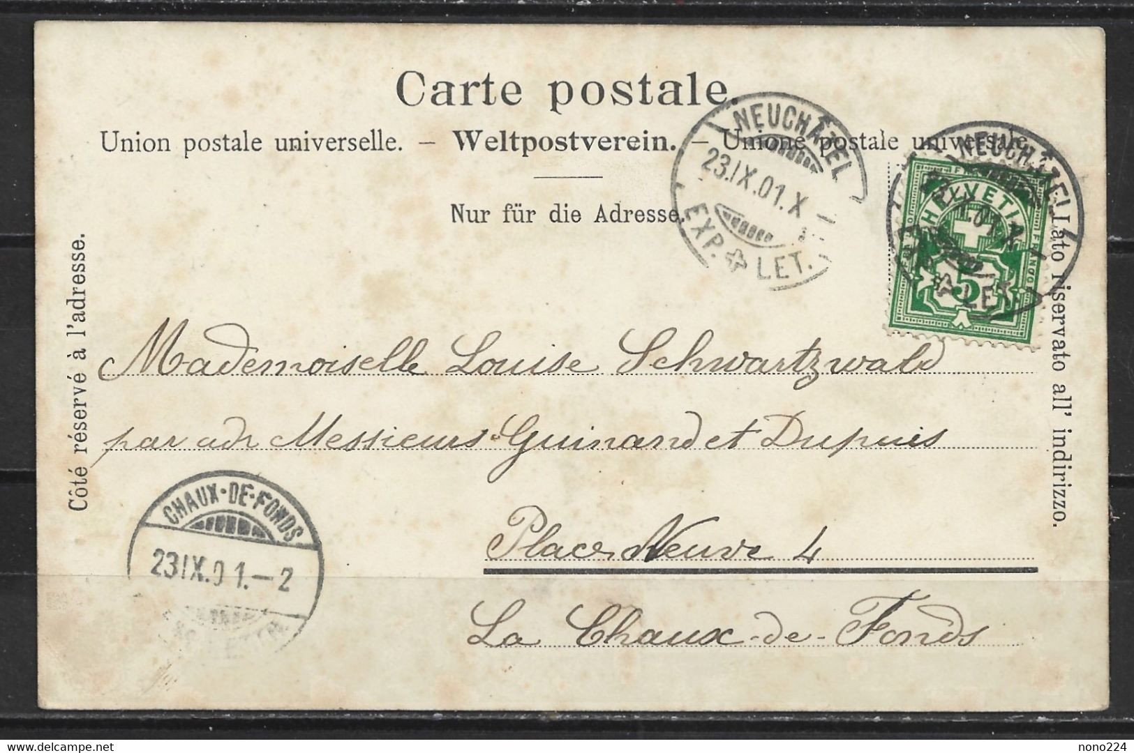 Carte P De 1901 ( Boudry / Temple Et Hôtel De Ville ) - Boudry