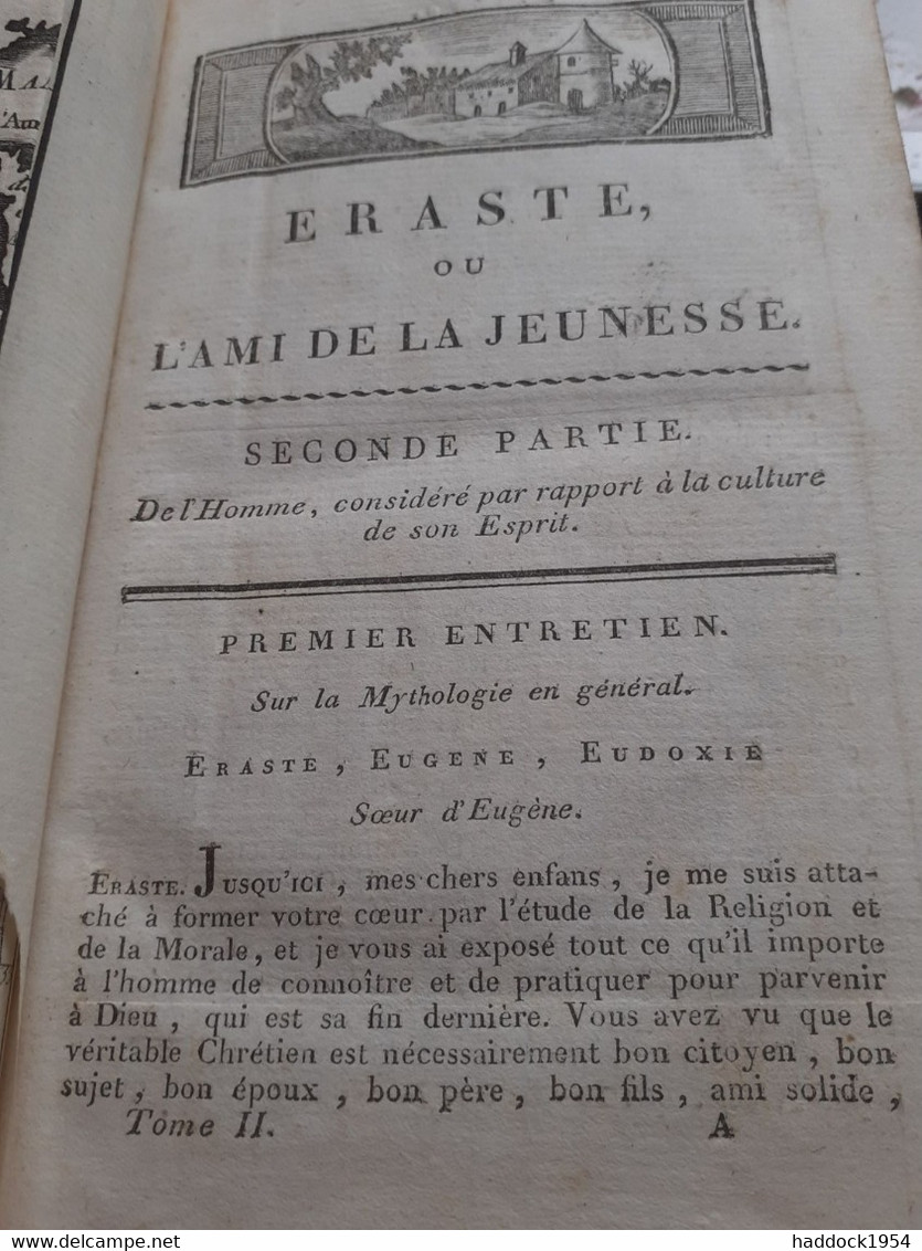 eraste ou l'ami de la jeunesse 2 volumes ABBE FILLASSIER libraires associès 1807