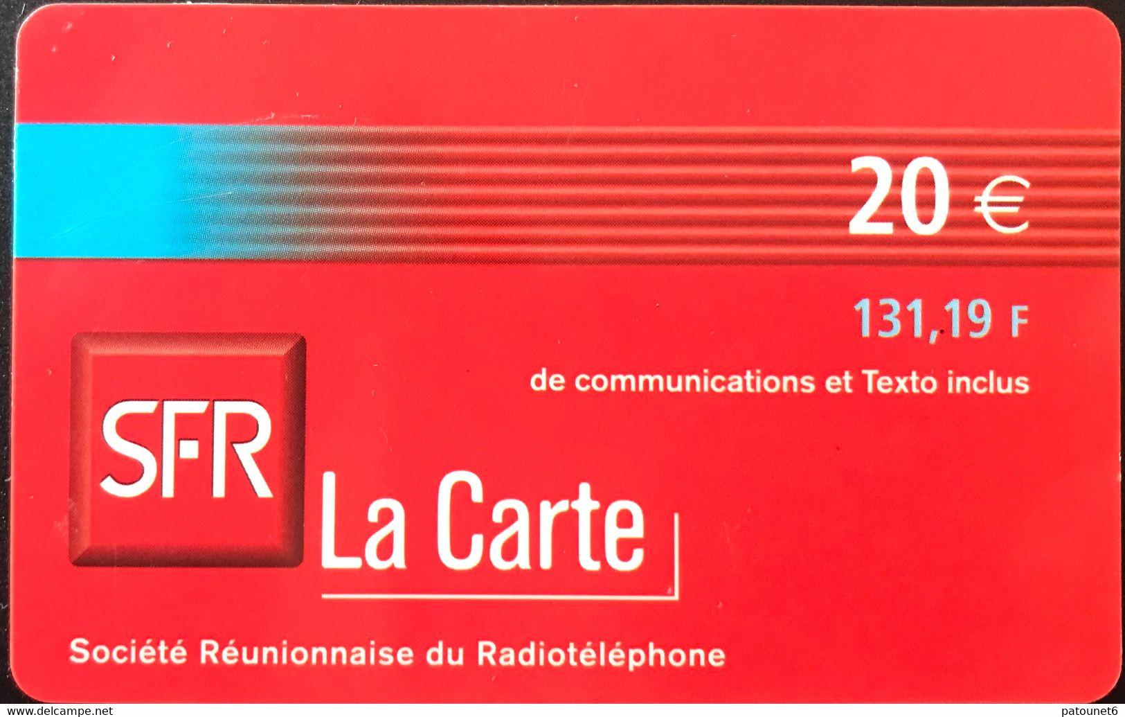 REUNION  -  Recharge SFR La Carte  -  20 E. (131,19 F) - Reunión