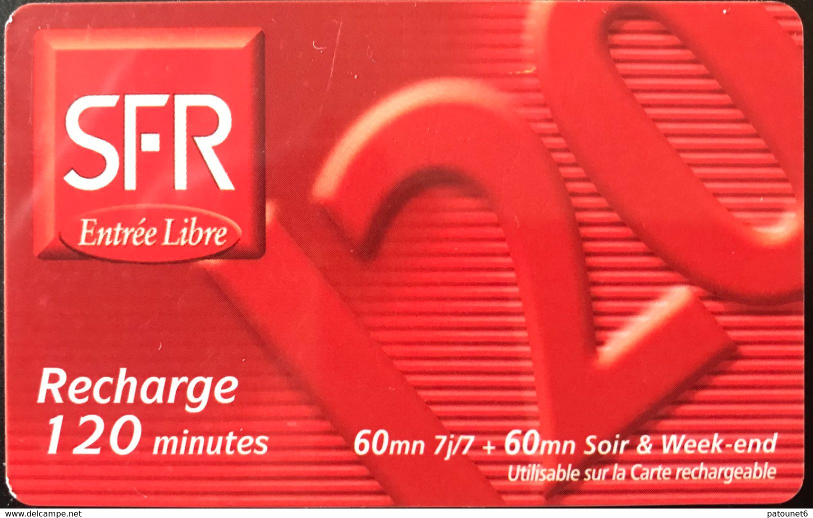 REUNION  -  Recharge SFR Entrée Libre  -  120 Unités - Reunión