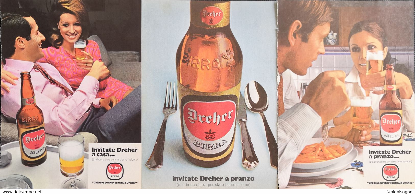 1968 - Birra DREHER - 3 Pag. Pubblicità Cm. 13 X 18 - Cerveza