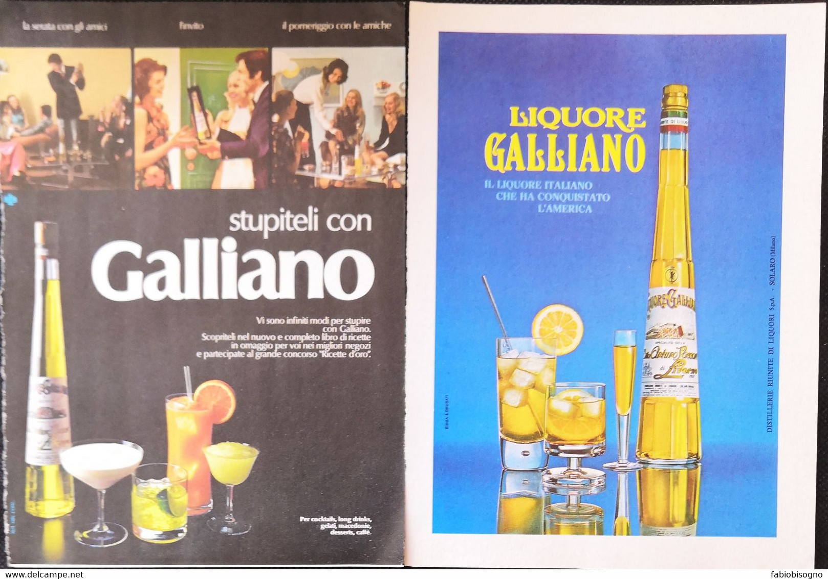 1972 - LIQUORE GALLIANO - 2 Pag. Pubblicità Cm. 13 X 18 - Alcoolici