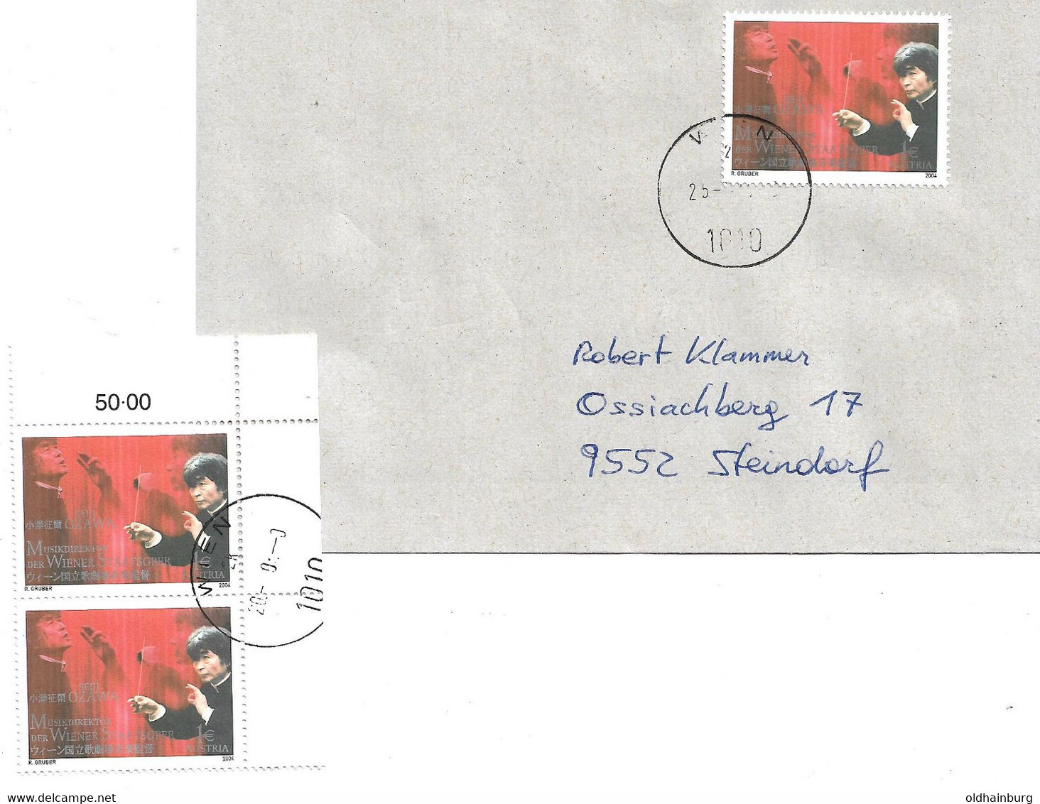 3225b: Österreich 2004, ANK 2492 Auf Brief Und  2 O Seji Ozawa, Dirigent Und Musikdirektor Wiener Staatsoper - Unused Stamps