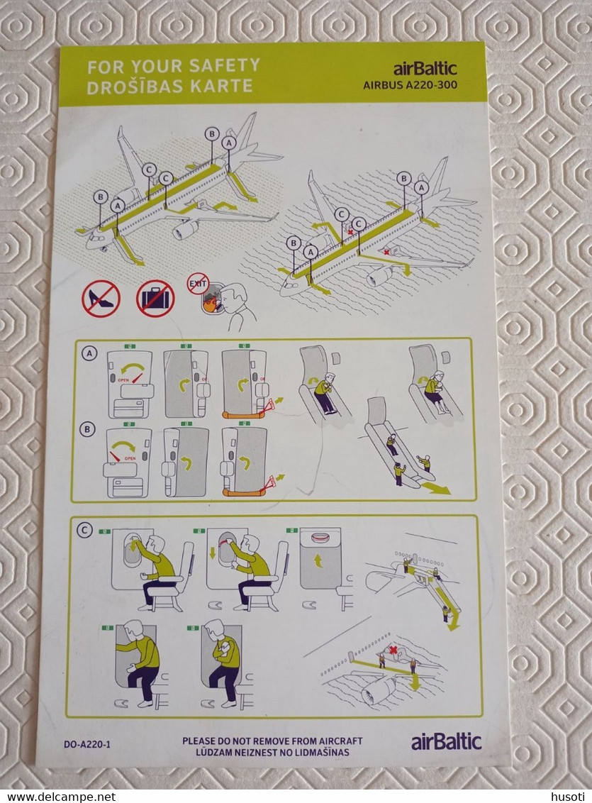 Air Baltic Airbus A 220-300 - Safety Cards