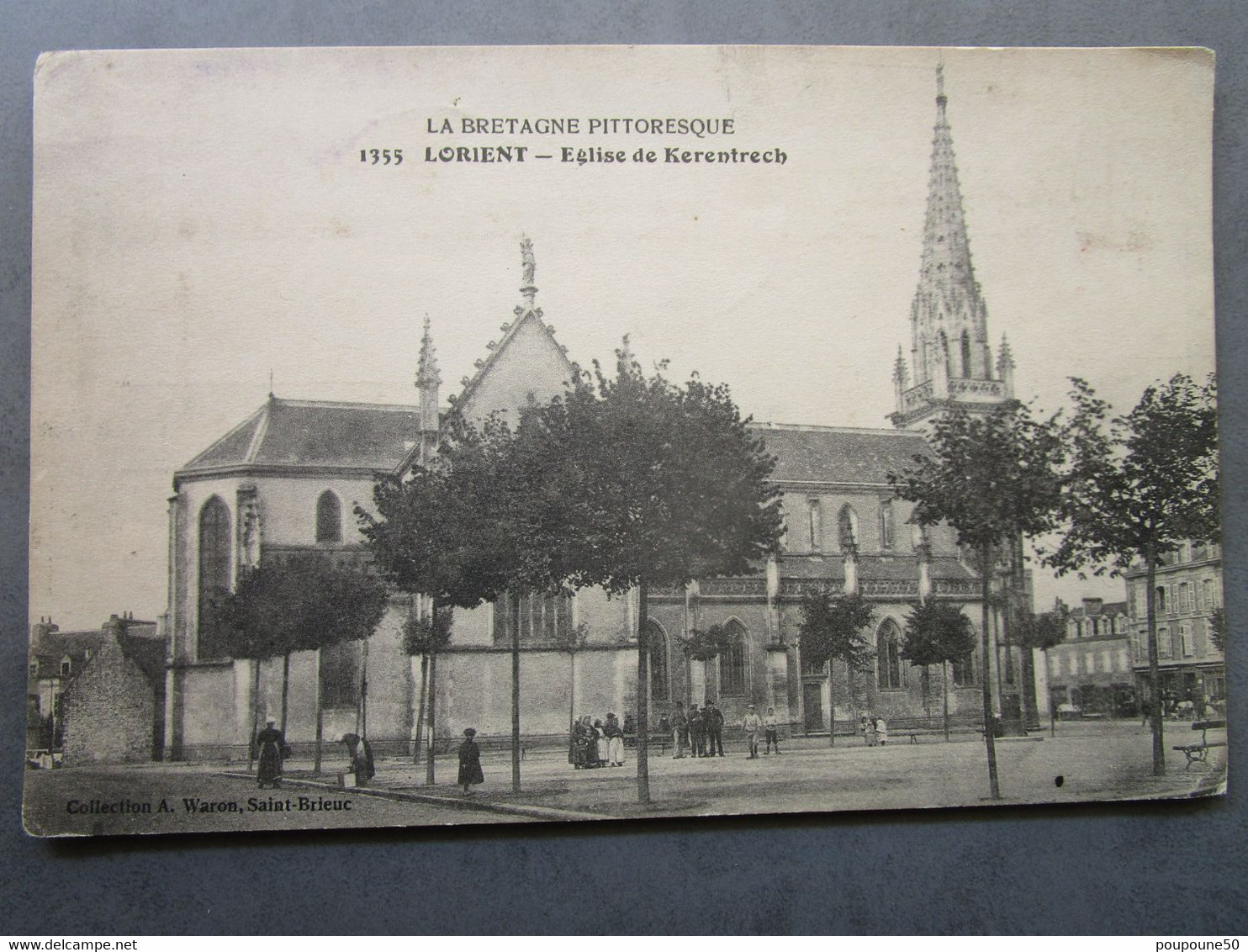 CPA 56 Morbihan  LORIENT  - La Place De L'église De KERRENTRECH Collection A. Waron Saint Brieuc  1915 - Lorient