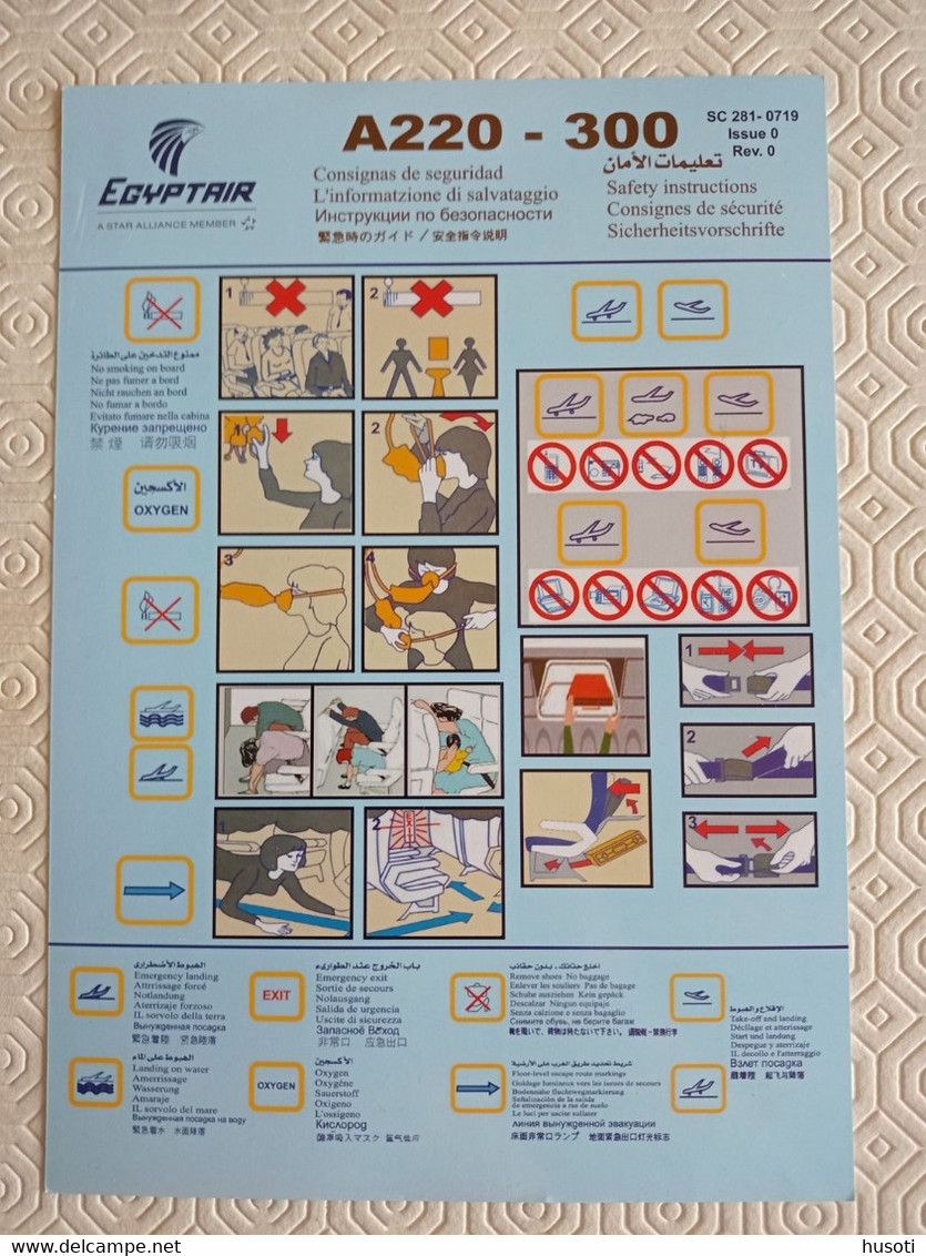 Egyptair Airbus A 220-300 - Safety Cards